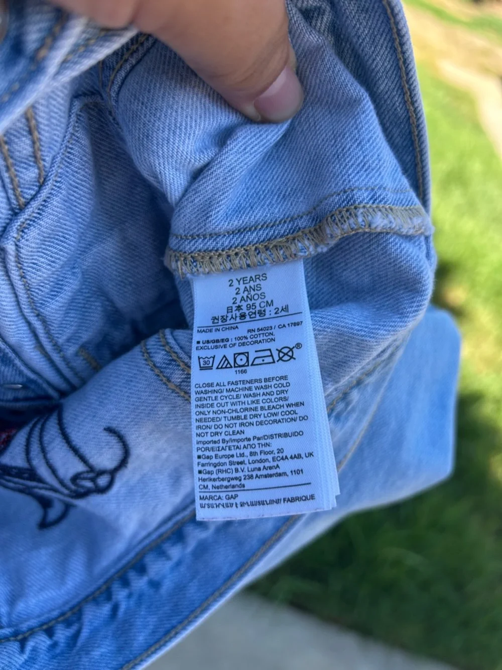 GAP Blue Denim Jacket with Minnie Mouse Embroidery